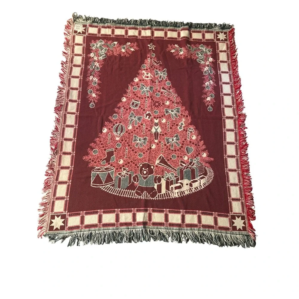 Reversible Christmas Tree Tapestry Throw Blanket 50